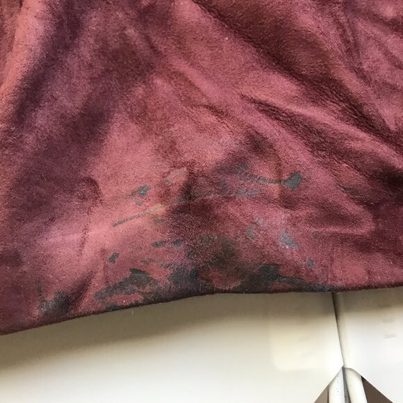 Parker Leather Mini Skirt Burgundy Lace Up Womens 6 - Picture 3 of 9